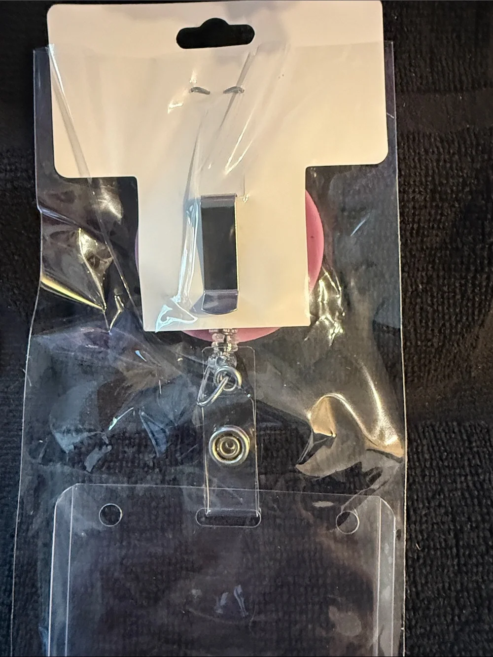 Pink Donut Badge Reel ID Holder